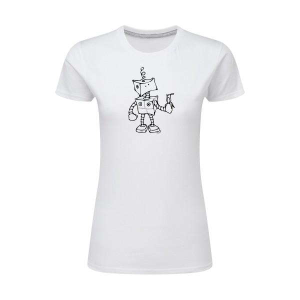 Robot & Bird - modèle SG - Ladies - geek humour - thème tee shirt et sweat geek -