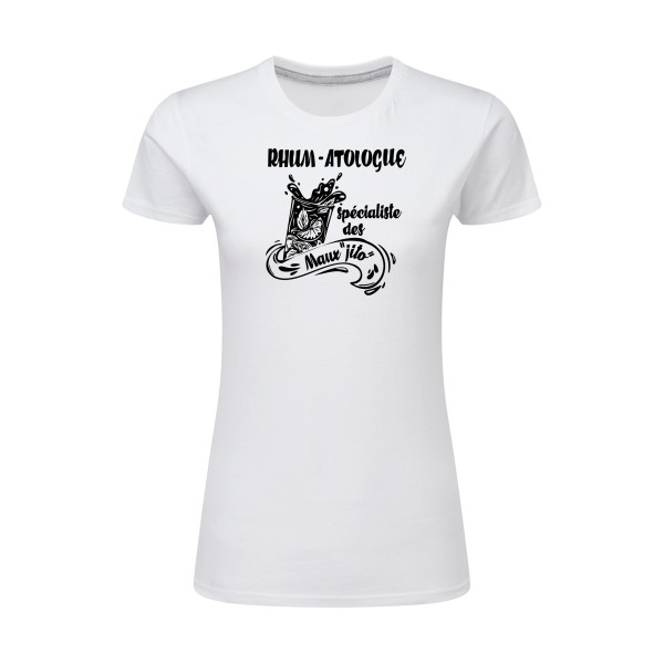 Rhum-atologue - SG - Ladies Femme - T-shirt femme léger musique - thème humour et alcool -
