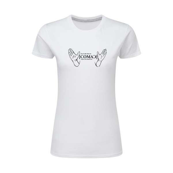 comac - T-shirt femme léger marseille Femme - modèle SG - Ladies -thème humour regional -