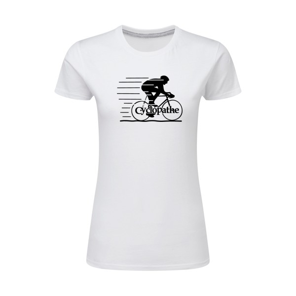 T shirt humoristique sur le thème du velo - CYCLOPATHE !- Modèle T-shirt femme léger-SG - Ladies-