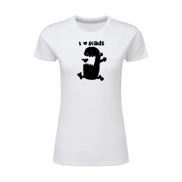 T-shirt femme léger original Femme  - I love birds - 