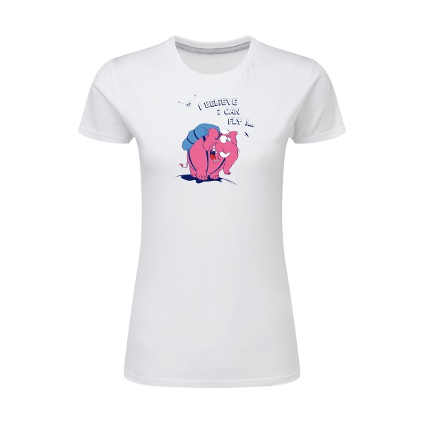Just believe you can fly  - T-shirt femme léger elephant -SG - Ladies