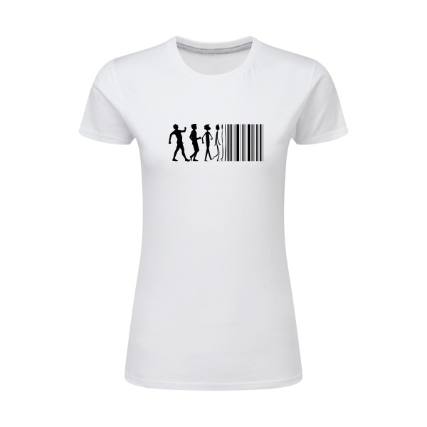 code barre - T-shirt femme léger Geek pour Femme - modèle SG - Ladies - thème geek et gamer -
