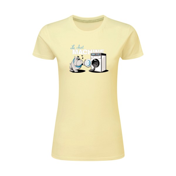 t shirt parodie marque-Le Chat Machine-SG - Ladies-Femme