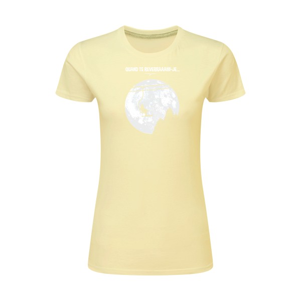 Le bronzé fait du télésiège - T-shirt femme léger jean claude dus pour Femme -modèle SG - Ladies - thème parodie et humour -