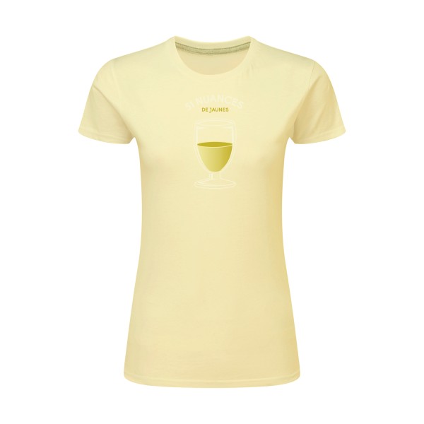 51 nuances de jaunes -  T-shirt femme léger Femme - SG - Ladies - thème t-shirt  humour alcool  -
