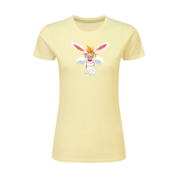 Rabbit  - Tee shirt humoristique Femme - modèle SG - Ladies - thème graphique -