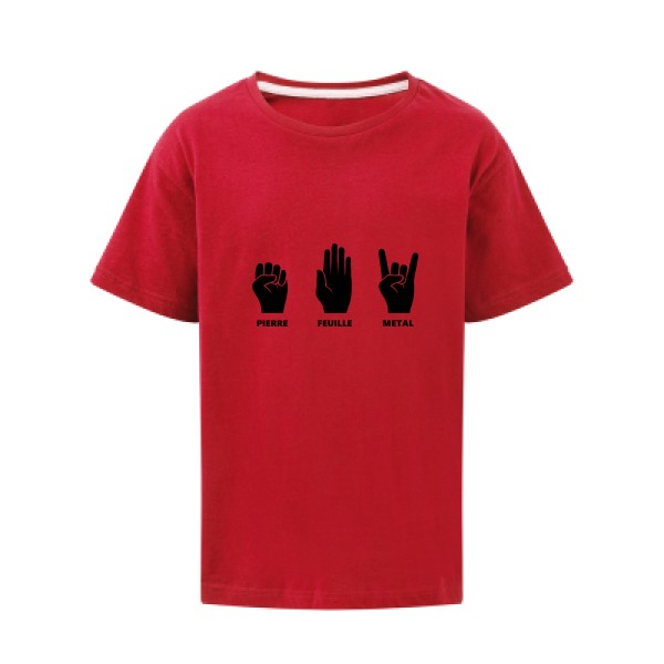 T-shirt humour - Enfant - Pierre Feuille Metal -