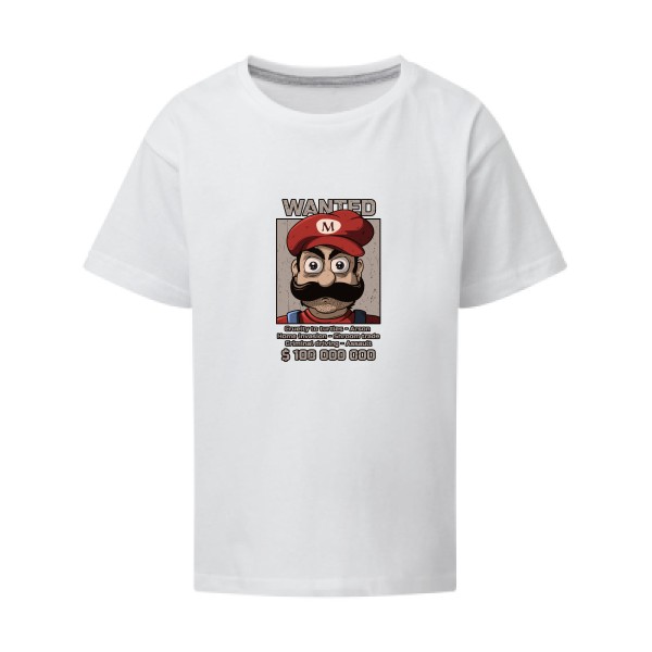 Wanted Mario-T-shirt enfant Geek - SG - Kids- Thème Geek -