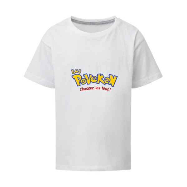Povekon - T-shirt enfant drôle Enfant - modèle SG - Kids -thème parodie pokemon -