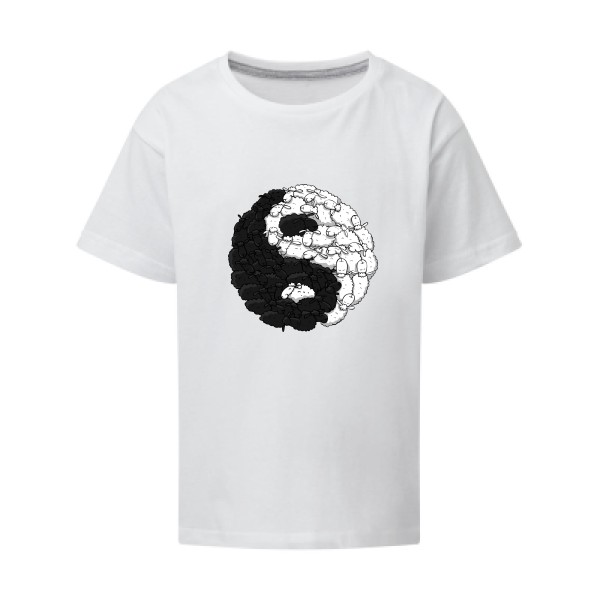 Mouton Yin Yang - Tee shirt humoristique Enfant - modèle SG - Kids - thème zen -
