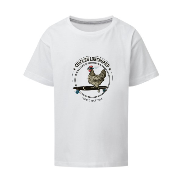 Chicken Longboard - T-shirt enfant - vêtement original avec une poule-