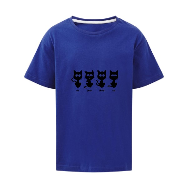 T shirt humour chat - un deux trois cat - SG - Kids -