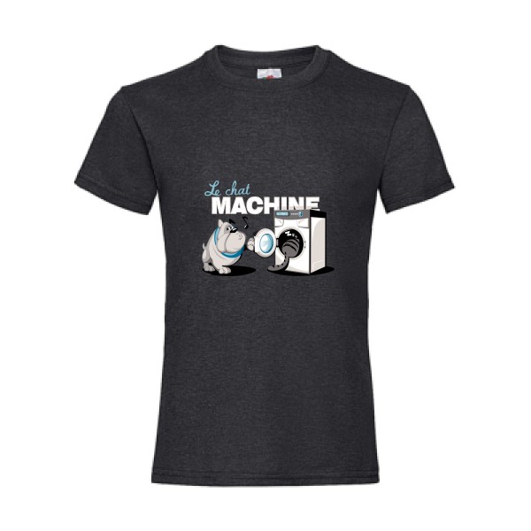 t shirt parodie marque-Le Chat Machine-Fruit of the loom - Girls Value Weight T-Enfant