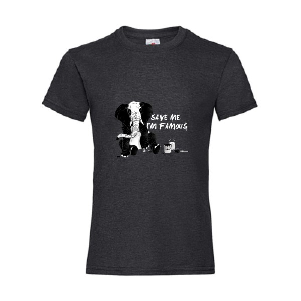 pandaléphant- T-shirt enfant imprimé original -Fruit of the loom - Girls Value Weight T