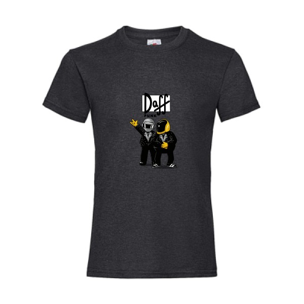 Duff Punk - T-shirt enfant rétro Enfant - modèle Fruit of the loom - Girls Value Weight T -thème dj et  vintage -