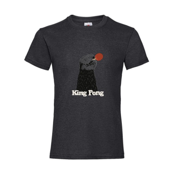 King Pong - T-shirt enfant burlesque pour Enfant -modèle Fruit of the loom - Girls Value Weight T - thème humour potache -