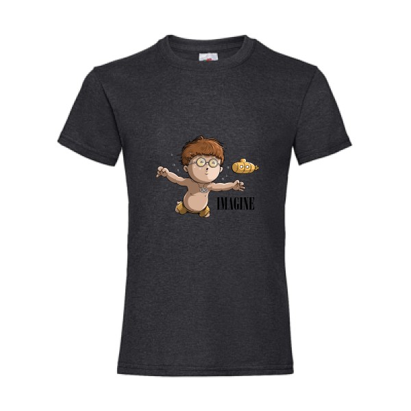 Imagine... - T-shirt enfant humoristique pour Enfant -modèle Fruit of the loom - Girls Value Weight T - thème rock et parodie -