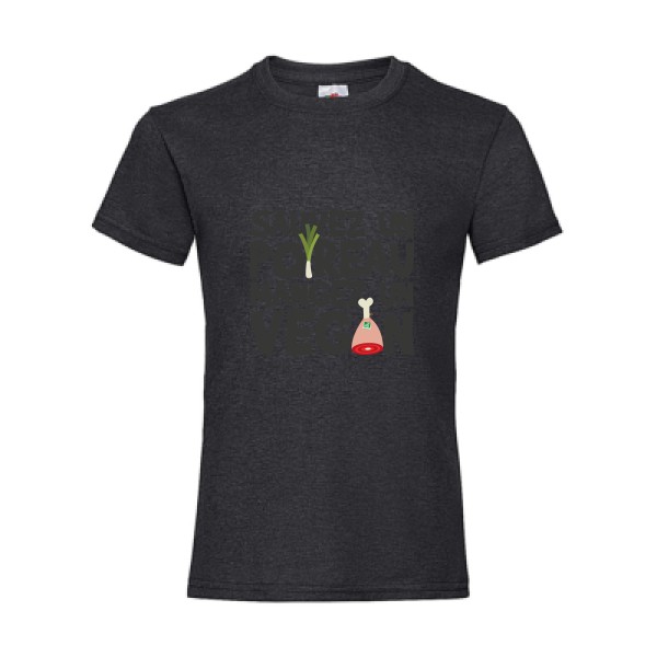 vegan poireau -Fruit of the loom - Girls Value Weight T - Tee-shirts message Enfant -