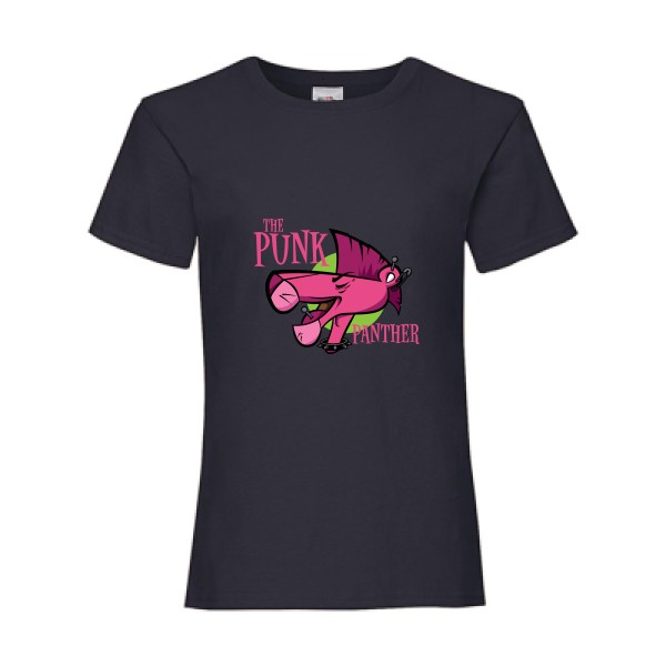 The Punk Panther - T shirt anime-Fruit of the loom - Girls Value Weight T