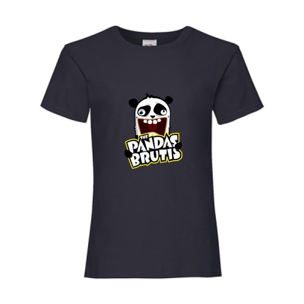 The Magical Mystery Pandas Brutis - t shirt idiot -Fruit of the loom - Girls Value Weight T