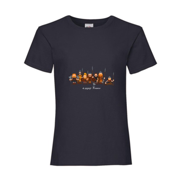 T shirt humour -Retour au Francs-Fruit of the loom - Girls Value Weight T