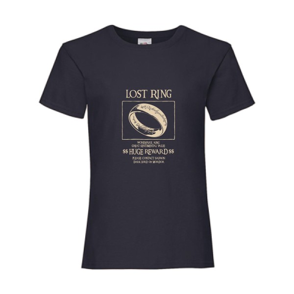 Lost Ring-Tee shirt decalé -Fruit of the loom - Girls Value Weight T