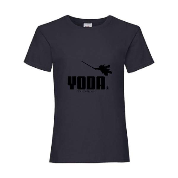 Yoda - star wars T shirt -Fruit of the loom - Girls Value Weight T
