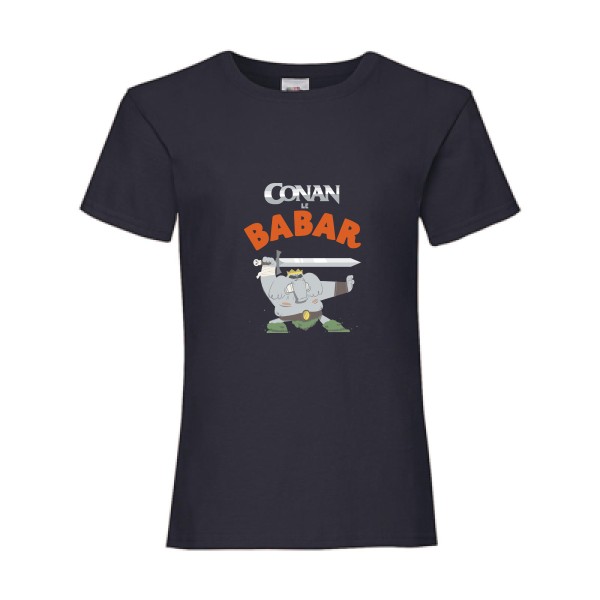 CONAN le BABAR-Tee shirt humoristique-Fruit of the loom - Girls Value Weight T