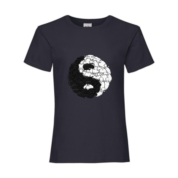 Mouton Yin Yang - T shirt homme original -Fruit of the loom - Girls Value Weight T