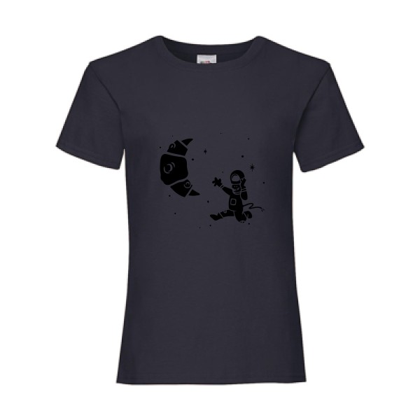 Croissant de lune- T shirt lune -Fruit of the loom - Girls Value Weight T