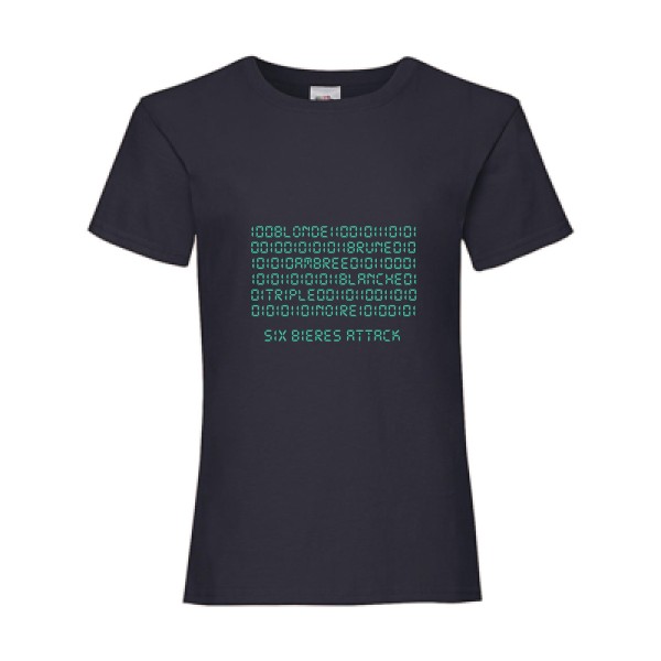 T-shirt enfant - Fruit of the loom - Girls Value Weight T - Six bières attack !