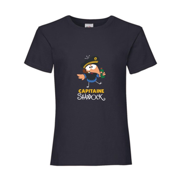 T shirt marin humour - Capitaine Shaddock  -Fruit of the loom - Girls Value Weight T
