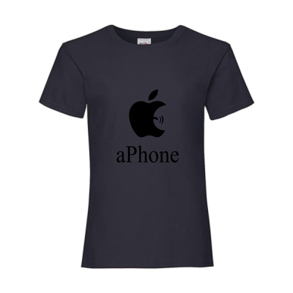aPhone T shirt geek-Fruit of the loom - Girls Value Weight T