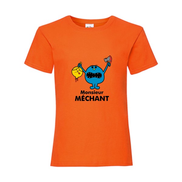 Monsieur Méchant-t shirt marrant-Fruit of the loom - Girls Value Weight T