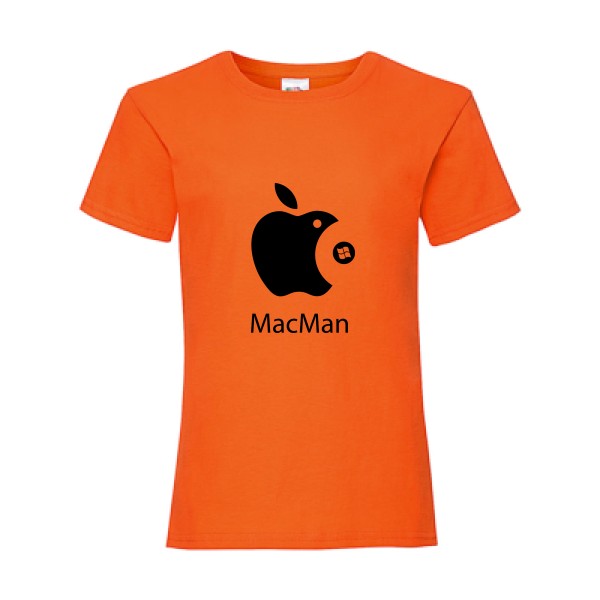 MacMan - T shirt Geek - Fruit of the loom - Girls Value Weight T