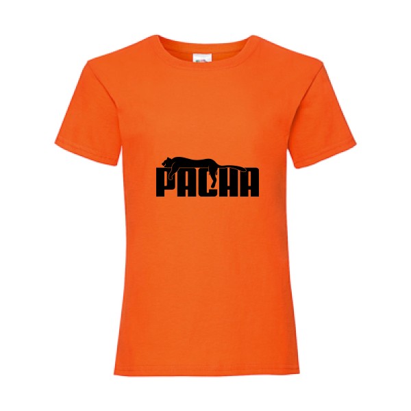 Pacha - T shirt humour Enfant puma -Fruit of the loom - Girls Value Weight T