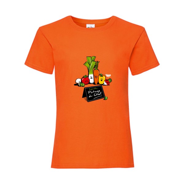 Potage du Chef - T shirt food - Fruit of the loom - Girls Value Weight T
