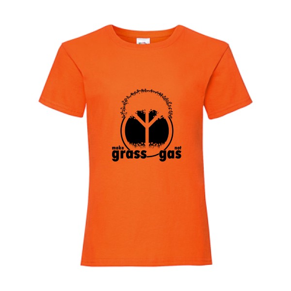 make grass, not gas-T shirt ecolo -Fruit of the loom - Girls Value Weight T