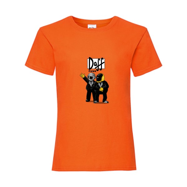 Duff Punk - T-shirt enfant drôle -Fruit of the loom - Girls Value Weight T