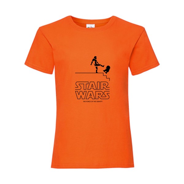 STAIR WARS - Tshirt rigolo-Fruit of the loom - Girls Value Weight T