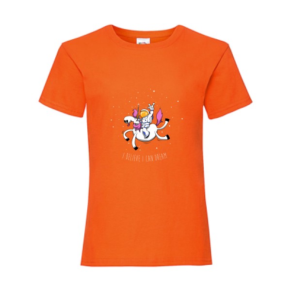 T-shirt enfant - Fruit of the loom - Girls Value Weight T - Space Rodéo Licorne