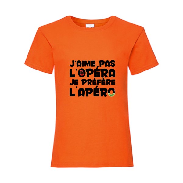 opérapéro- T shirt apero -Fruit of the loom - Girls Value Weight T