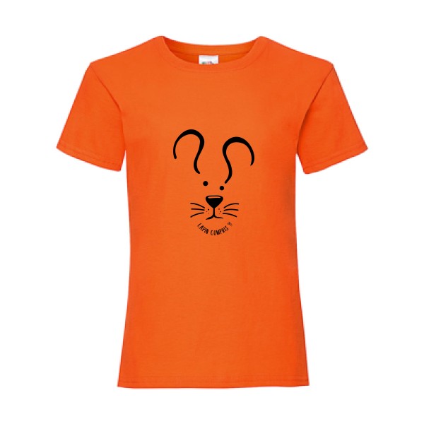  T shirt humour Lapin Compris ?! -Fruit of the loom - Girls Value Weight T