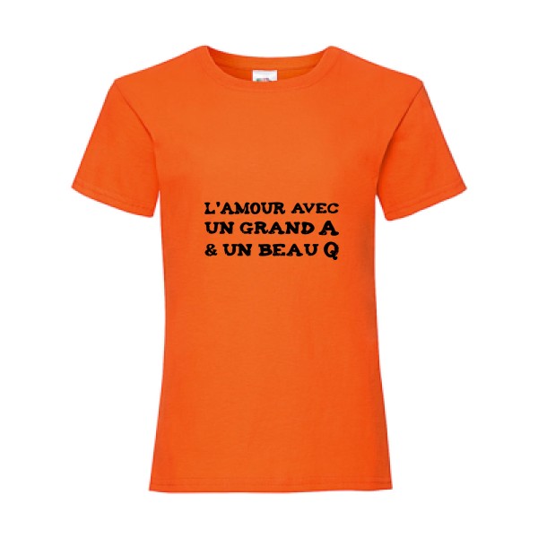 L'Amour avec un grand A et un beau Q ! T-shirt enfant humour sexe