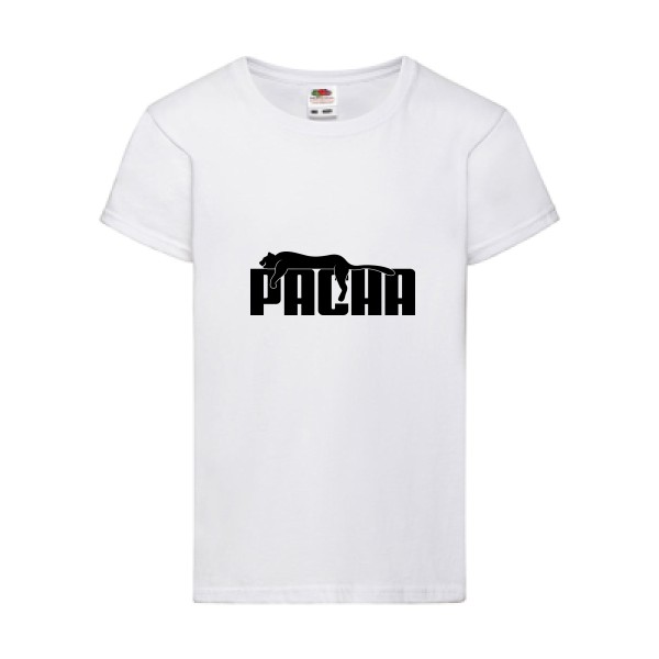Pacha - T shirt humour Enfant puma -Fruit of the loom - Girls Value Weight T