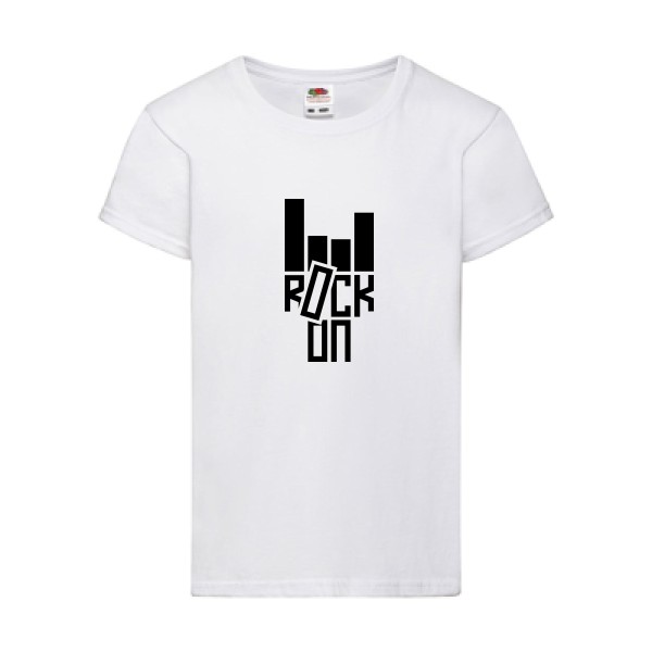 Rock On ! -Tee shirt rock Enfant-Fruit of the loom - Girls Value Weight T