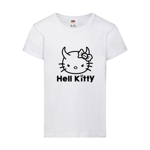 Hell Kitty - Tshirt rigolo-Fruit of the loom - Girls Value Weight T