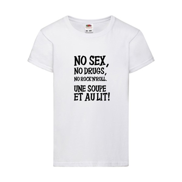 NO... - T shirt rock Enfant-Fruit of the loom - Girls Value Weight T
