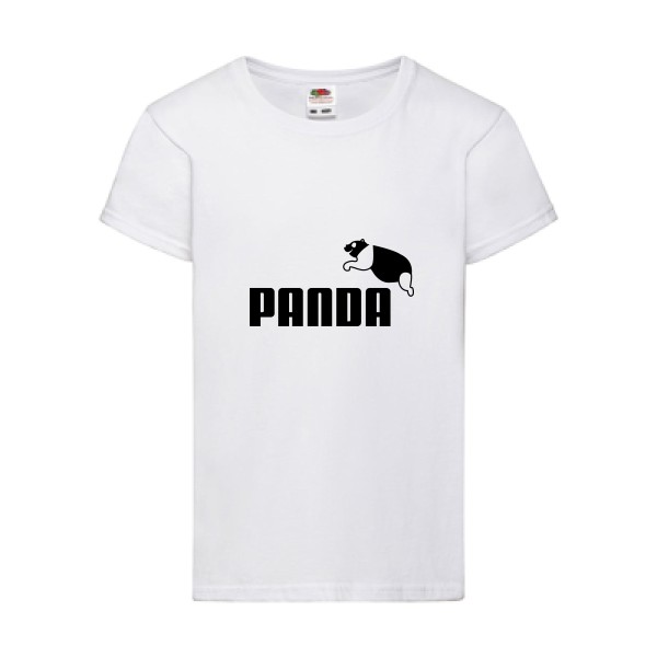 T shirt Enfant  PANDA -Fruit of the loom - Girls Value Weight T